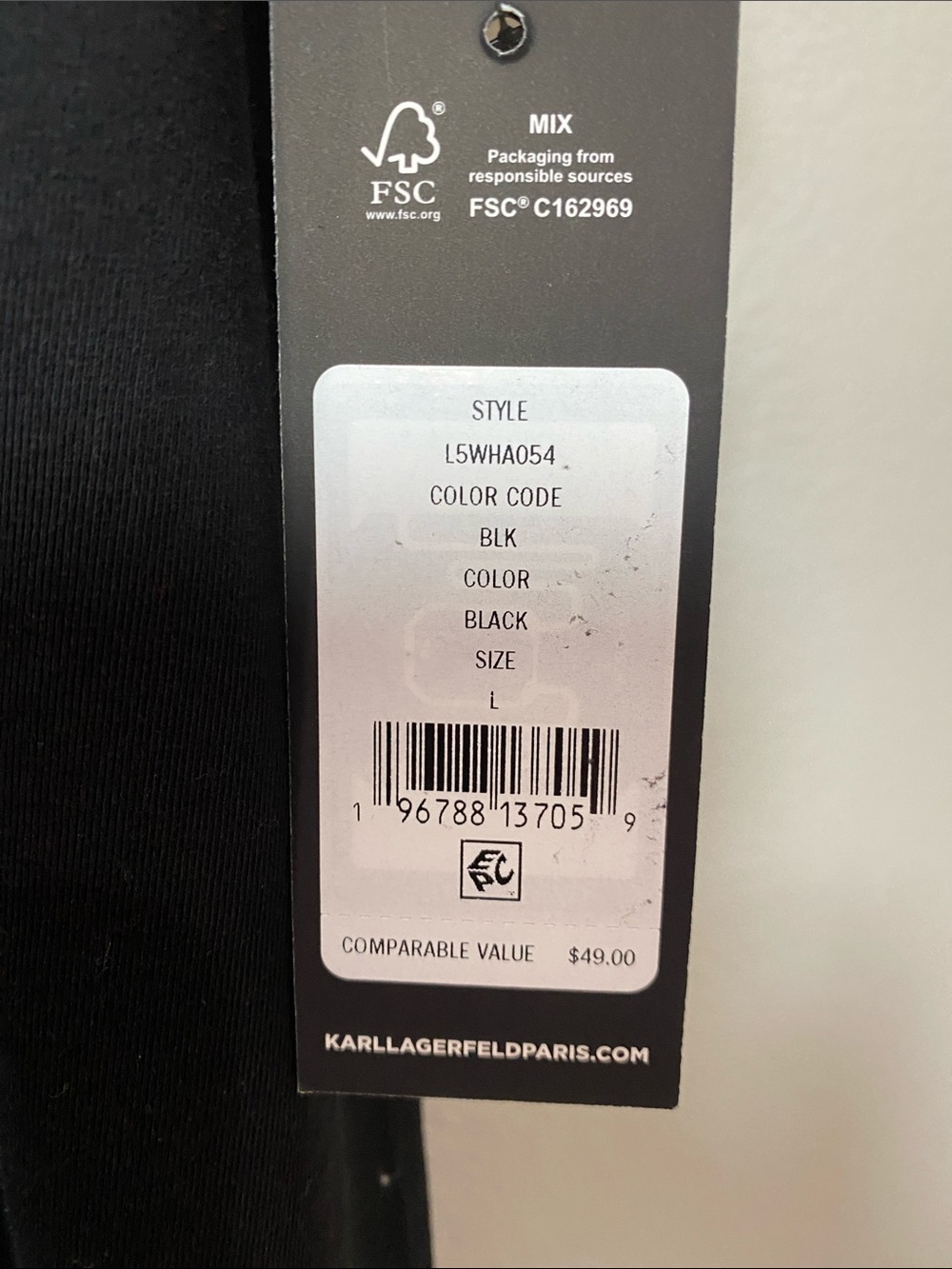 Karl Lagerfeld Black T‑Shirt with Red Heart Graphic and Script - Picture 3 of 6